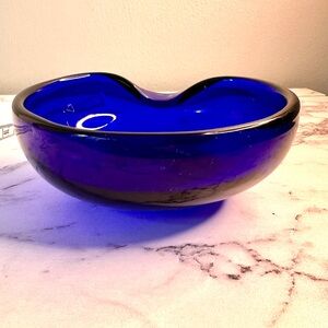 Elsa Pedretti thumbprint blue glass bowl from Tiffany.